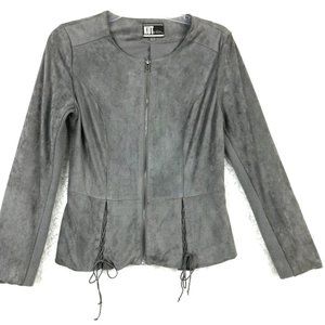 Kut From the Kloth Womens Jacket Blazer Faux Suede Gray Full Zip‎ Lined XS